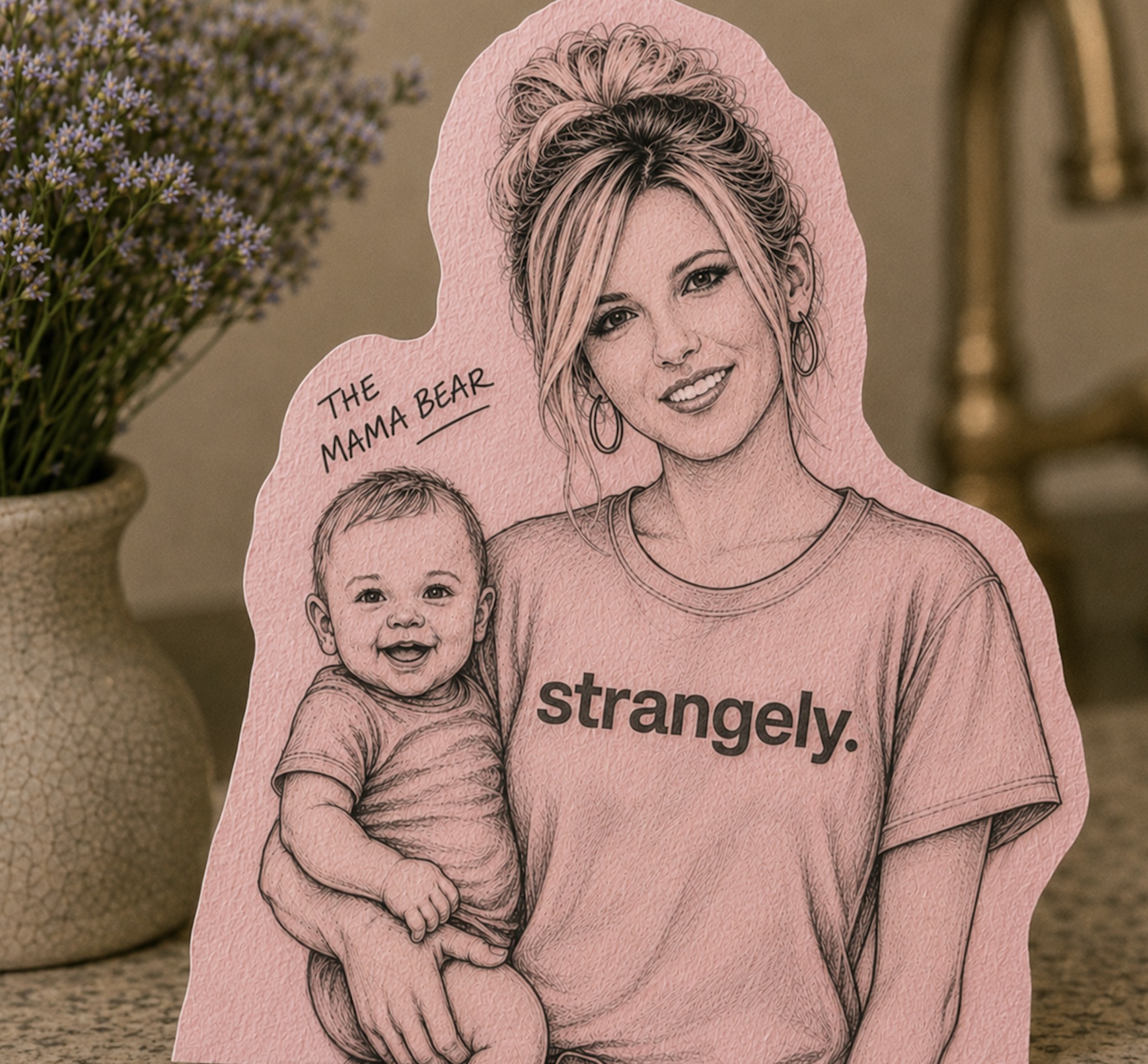 Illustrated portrait of Lauren, co-founder of strangely.