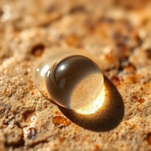 Clear droplet of squalane oil